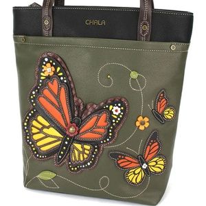 🦋NWT!!🦋 CHALA MONARCH BUTTERFLY VEGAN LEATHER  TOTE  Beautiful Monarch